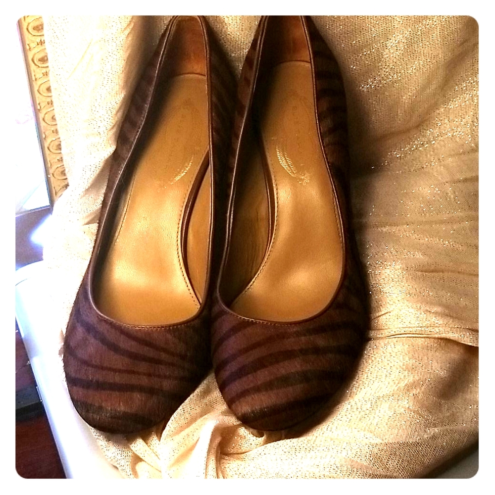 Elie Tahari animal print Calf Skin heels size 10